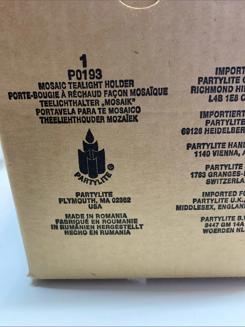 Partylite Mosaic Tealight Candle Holder  P0193 NEW in Box